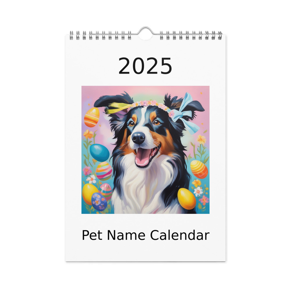 PugMug Custom Border Collie Wall Calendar (2026)