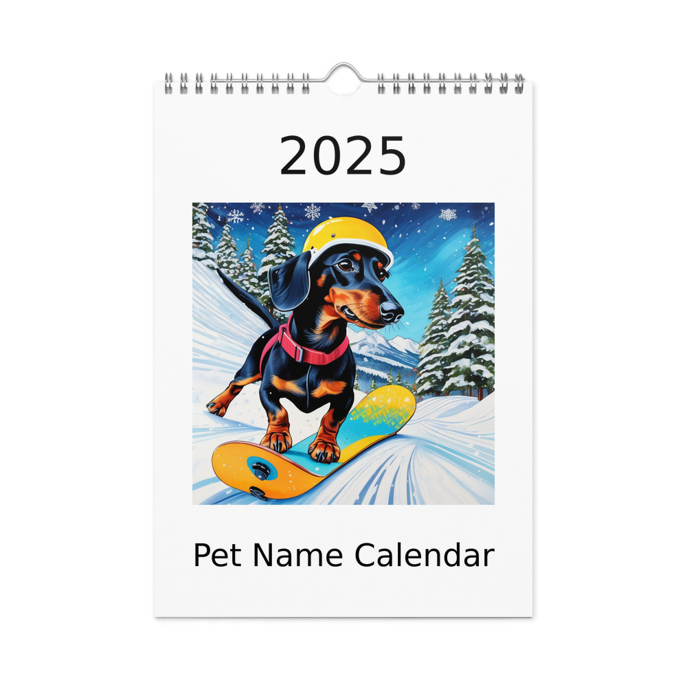 PugMug Custom Black Dachshund Wall Calendar (2026)