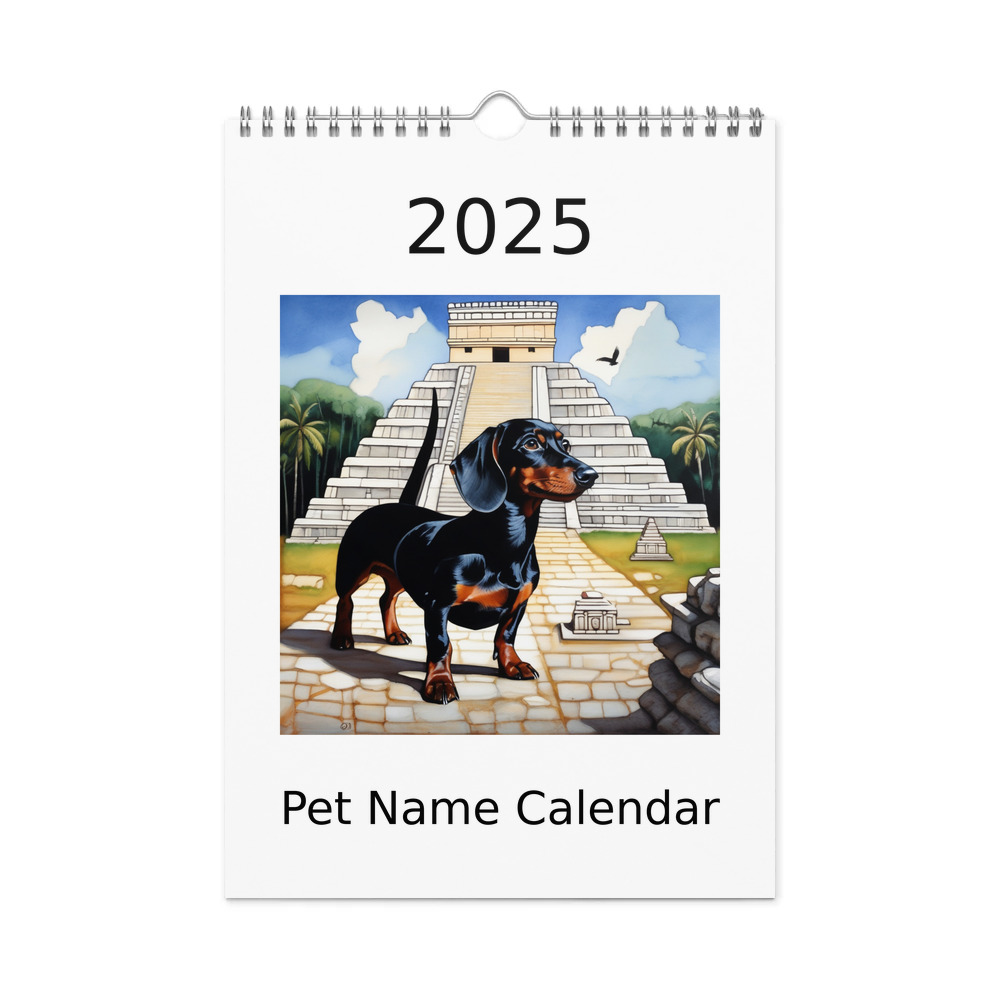 PugMug Custom Black Dachshund Wall Calendar (2026)