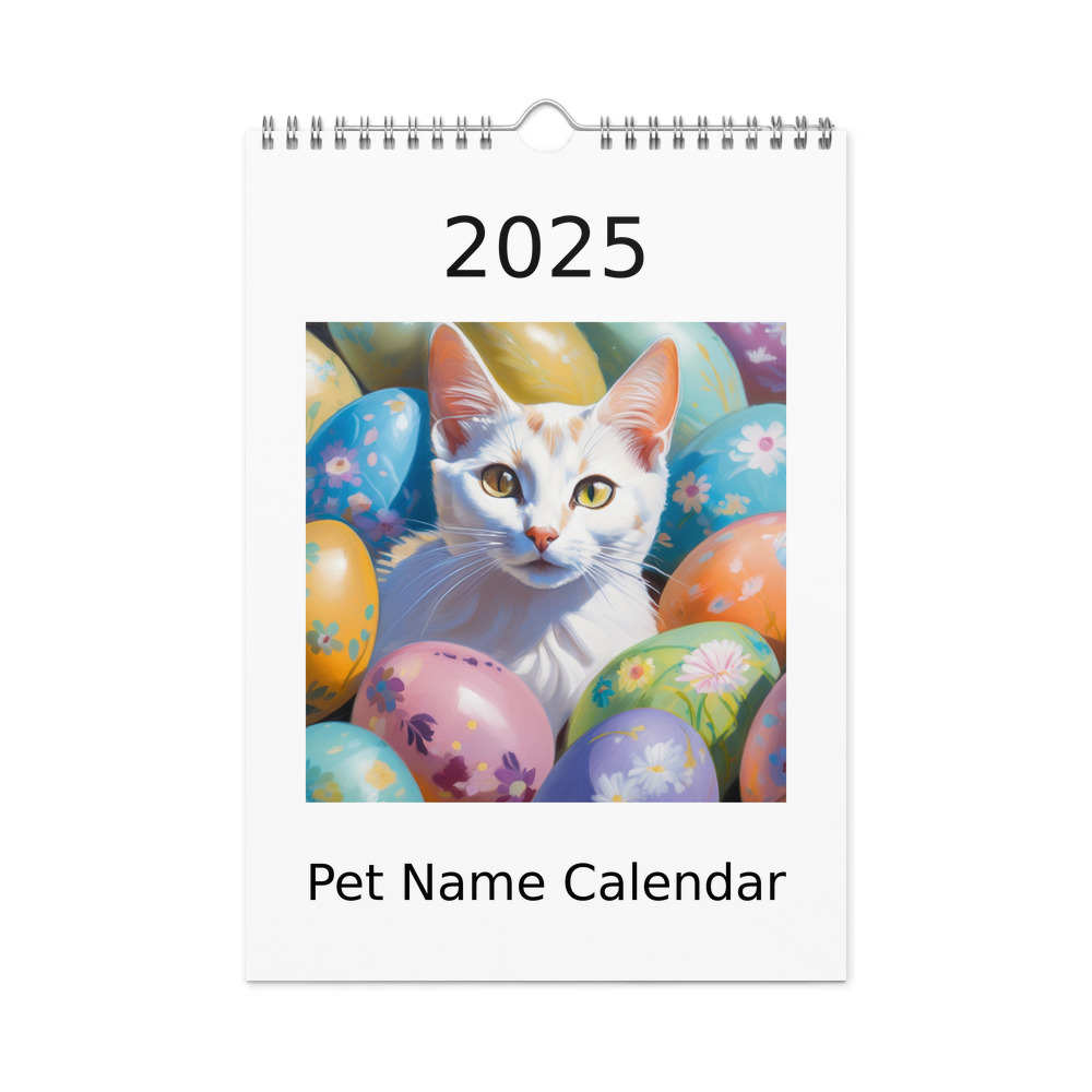 PugMug Custom White Abyssinian Cat Wall Calendar (2026)