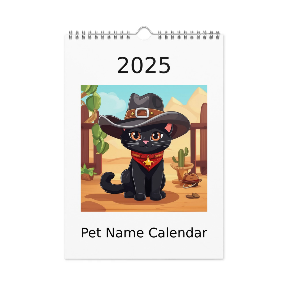 PugMug Custom Black Exotic Cat Wall Calendar (2026)