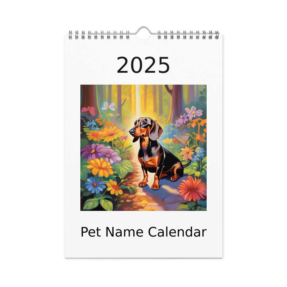 PugMug Custom Tan Dachshund Wall Calendar (2026)