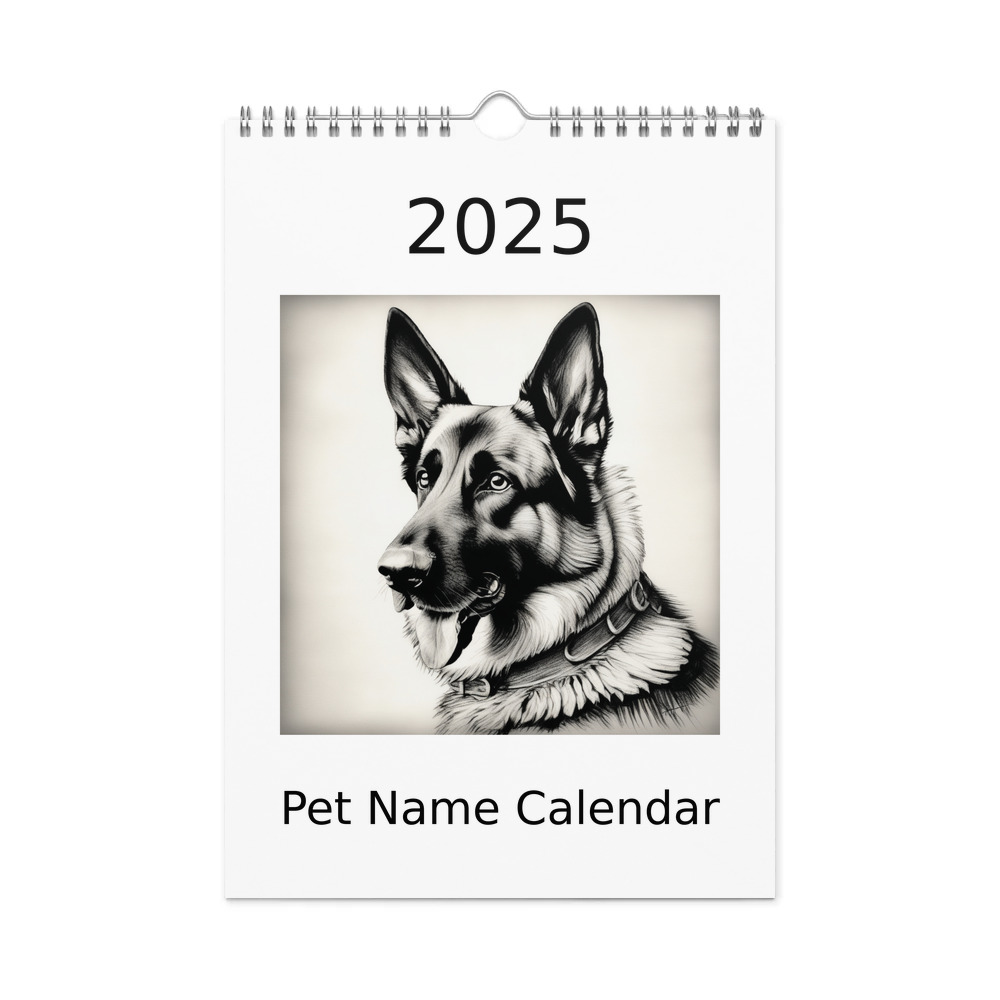 PugMug Custom German Shepherd Dog Wall Calendar (2026)