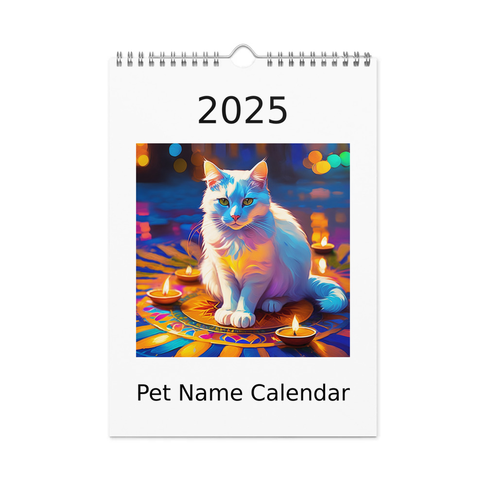 PugMug Custom White Companion Cat Wall Calendar (2026)