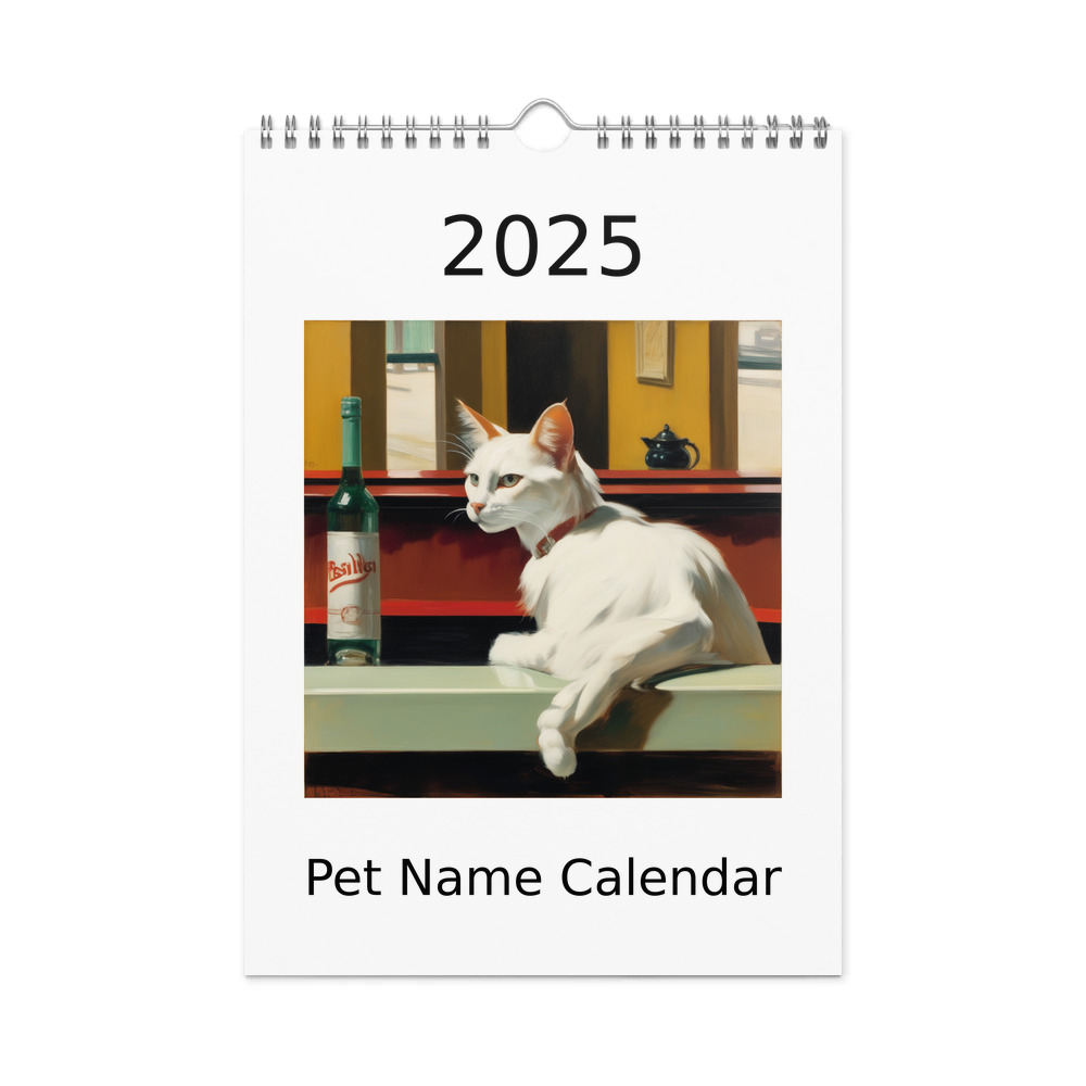 PugMug Custom White Companion Cat Wall Calendar (2026)