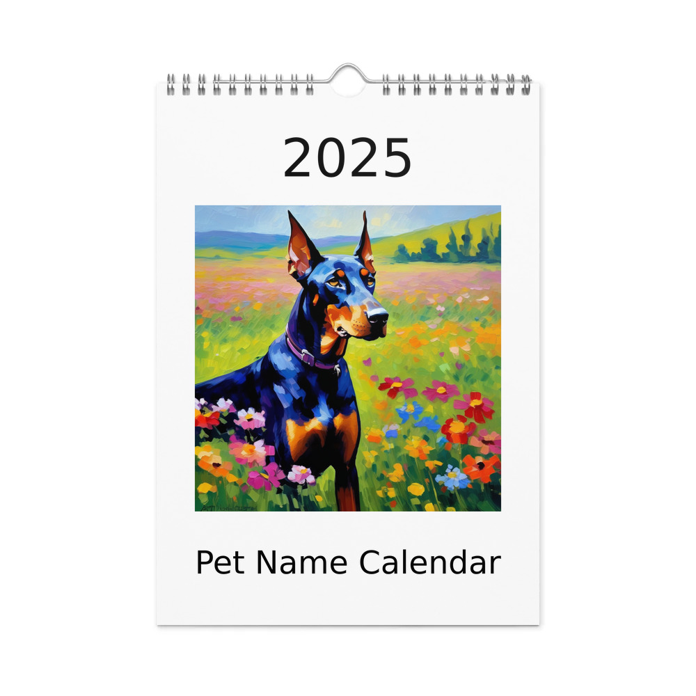 PugMug Custom Doberman Pinscher Wall Calendar (2026)