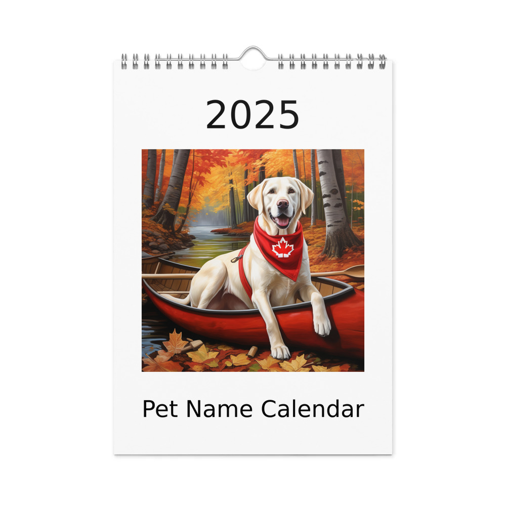 PugMug Custom White Labrador Retriever Wall Calendar (2026)