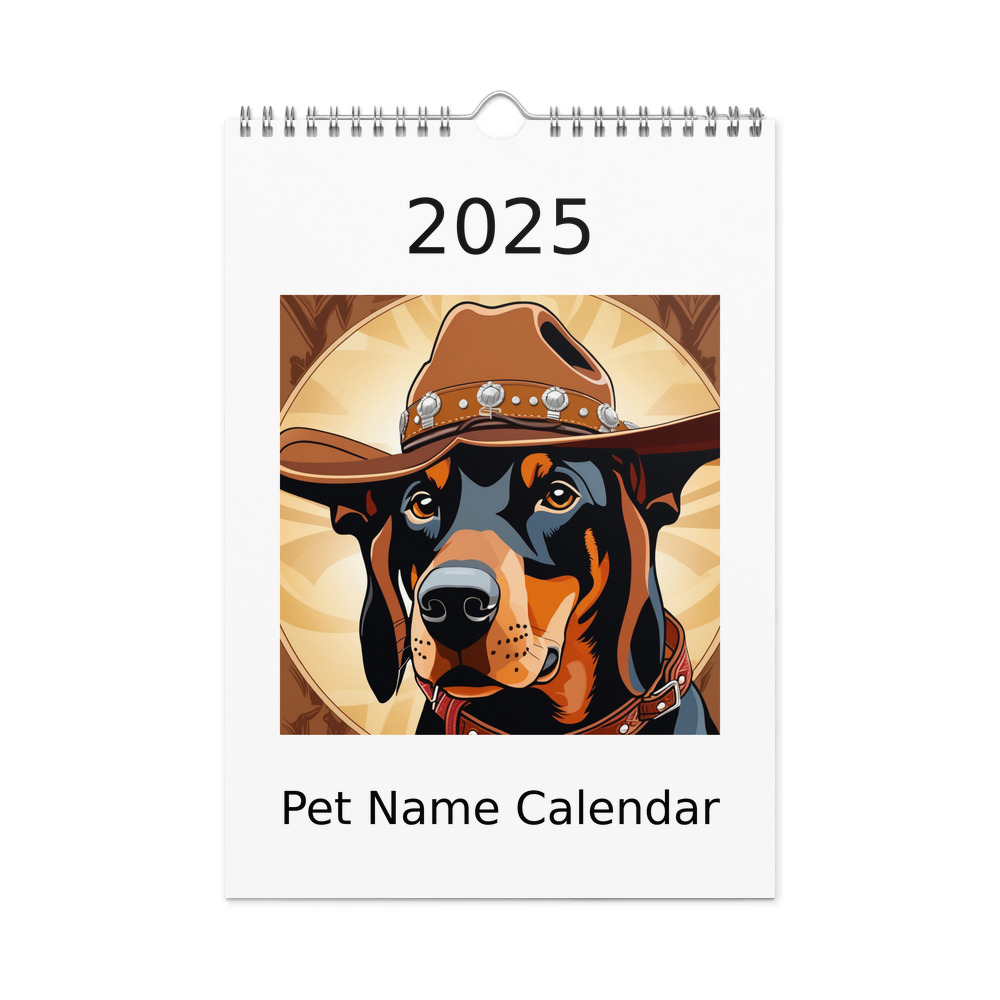 PugMug Custom Doberman Pinscher Wall Calendar (2026)