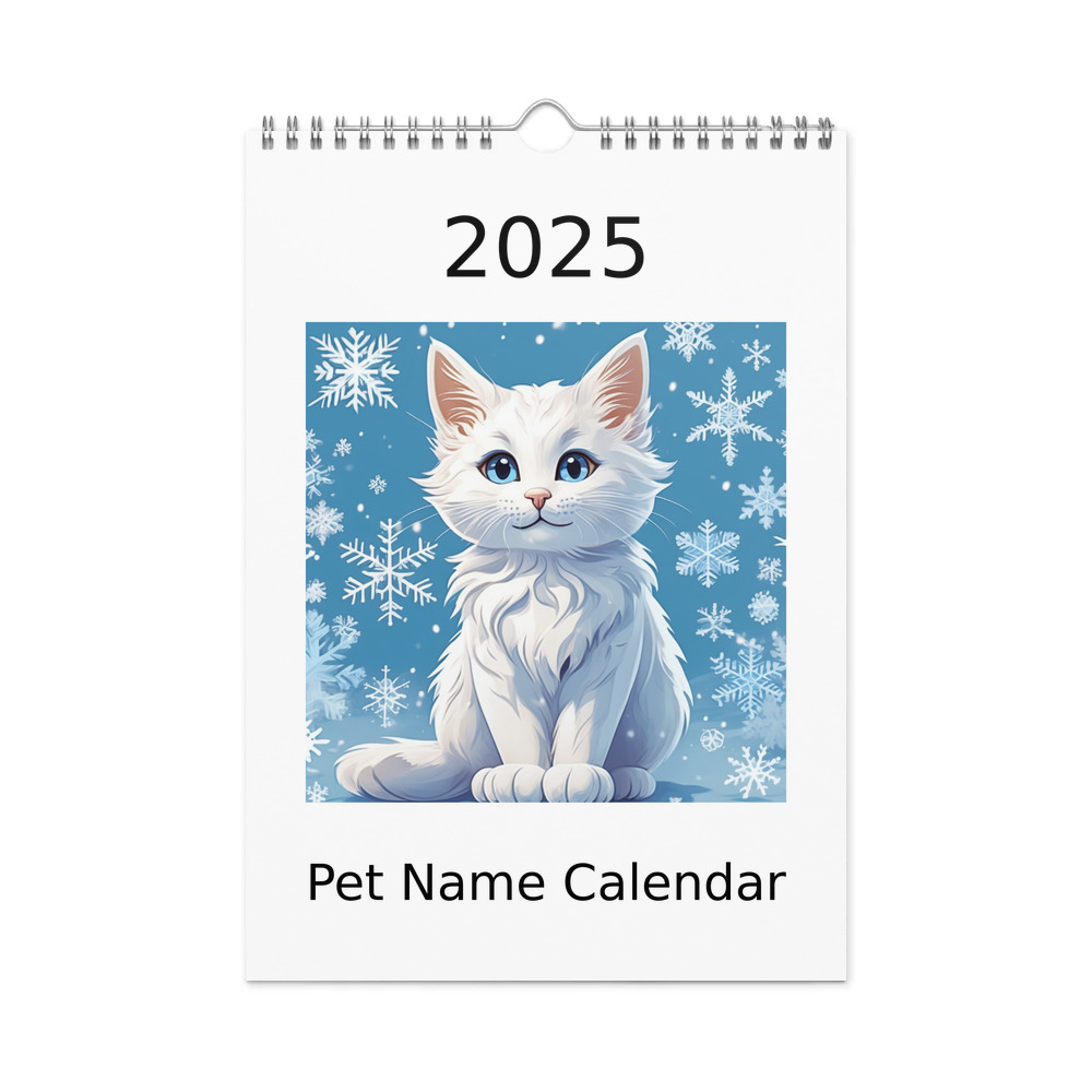 PugMug Custom White Companion Cat Wall Calendar (2026)
