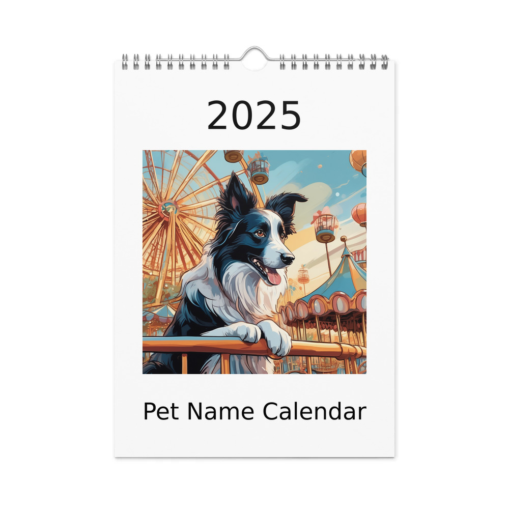 PugMug Custom Border Collie Wall Calendar (2026)