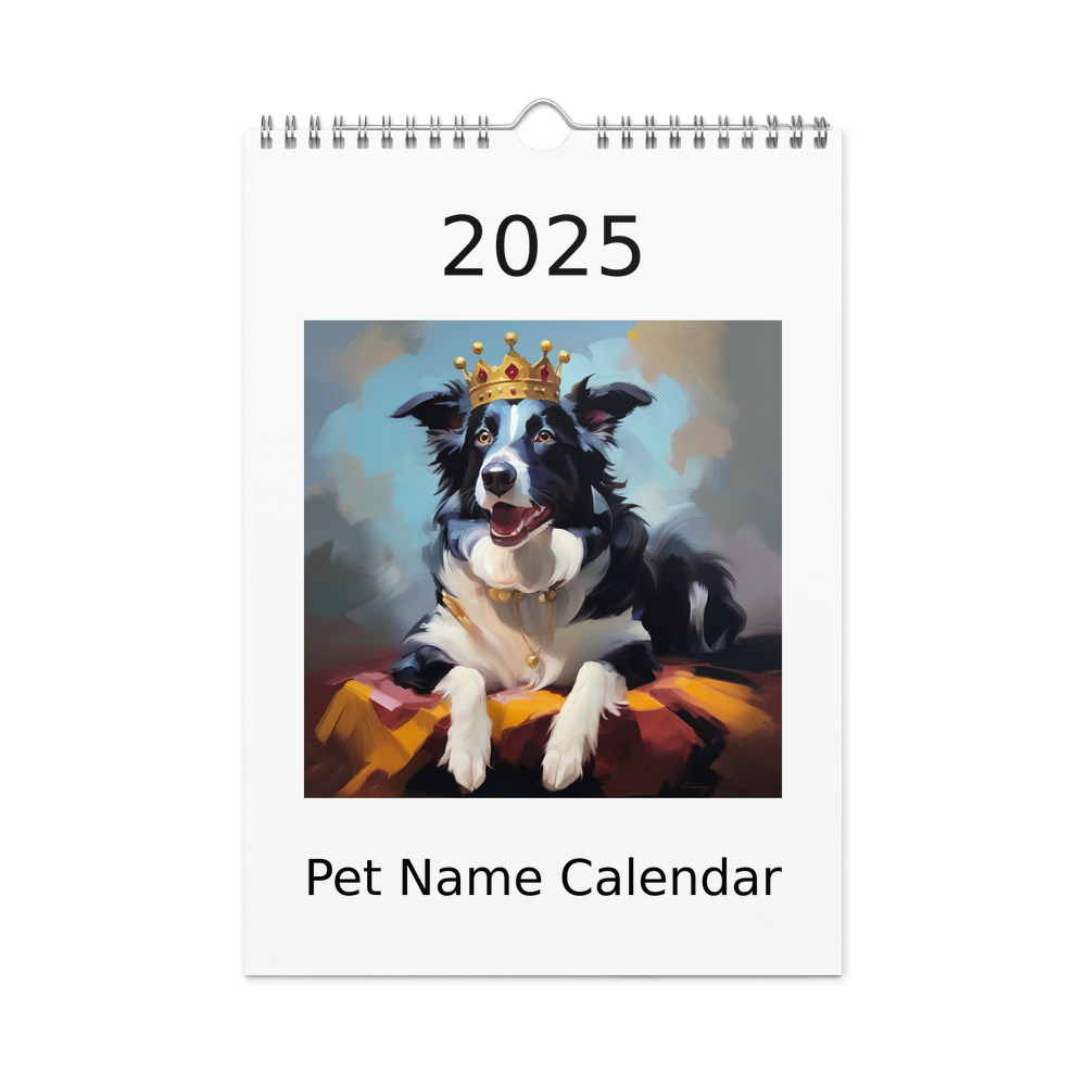 PugMug Custom Border Collie Wall Calendar (2026)