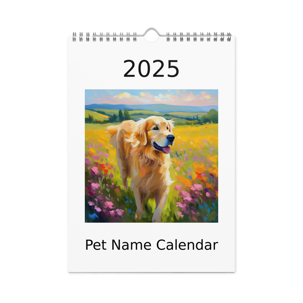 PugMug Custom Golden Retriever Wall Calendar (2026)