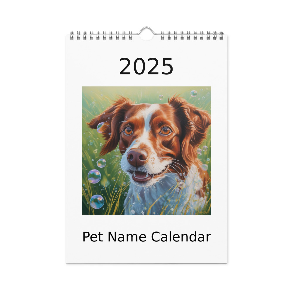 PugMug Custom Brittany Dog Wall Calendar (2026)