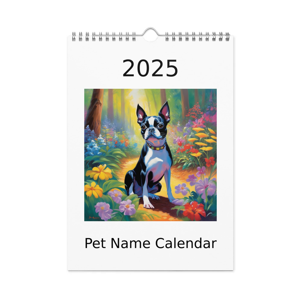 PugMug Custom Boston Terrier Wall Calendar (2026)