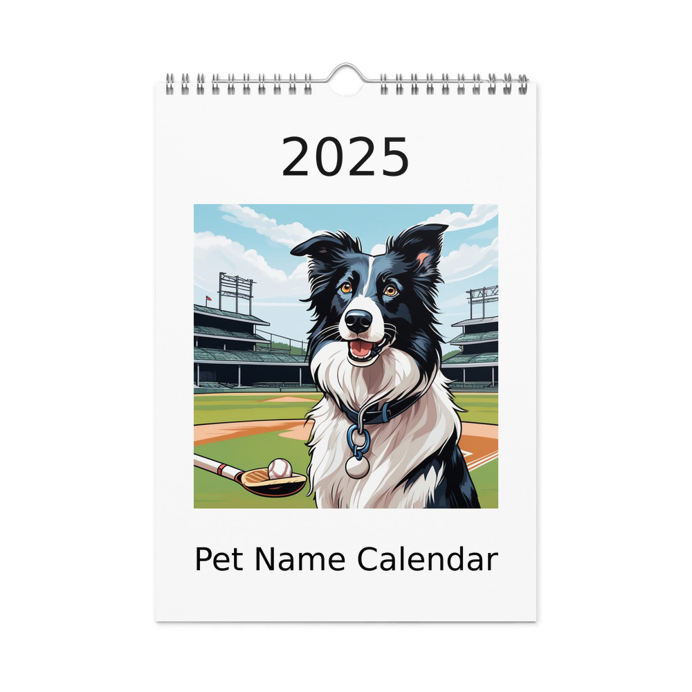 PugMug Custom Border Collie Wall Calendar (2026)