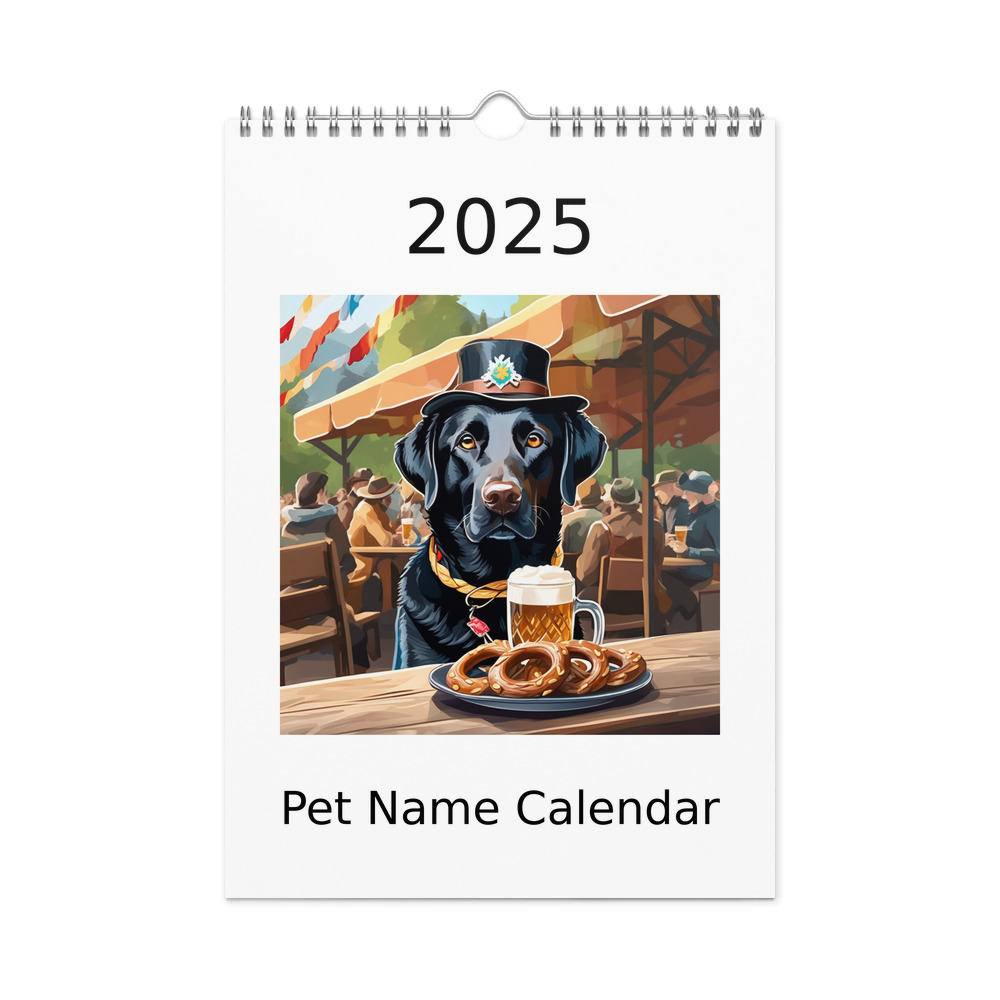 PugMug Custom Black Labrador Retriever Wall Calendar (2026)