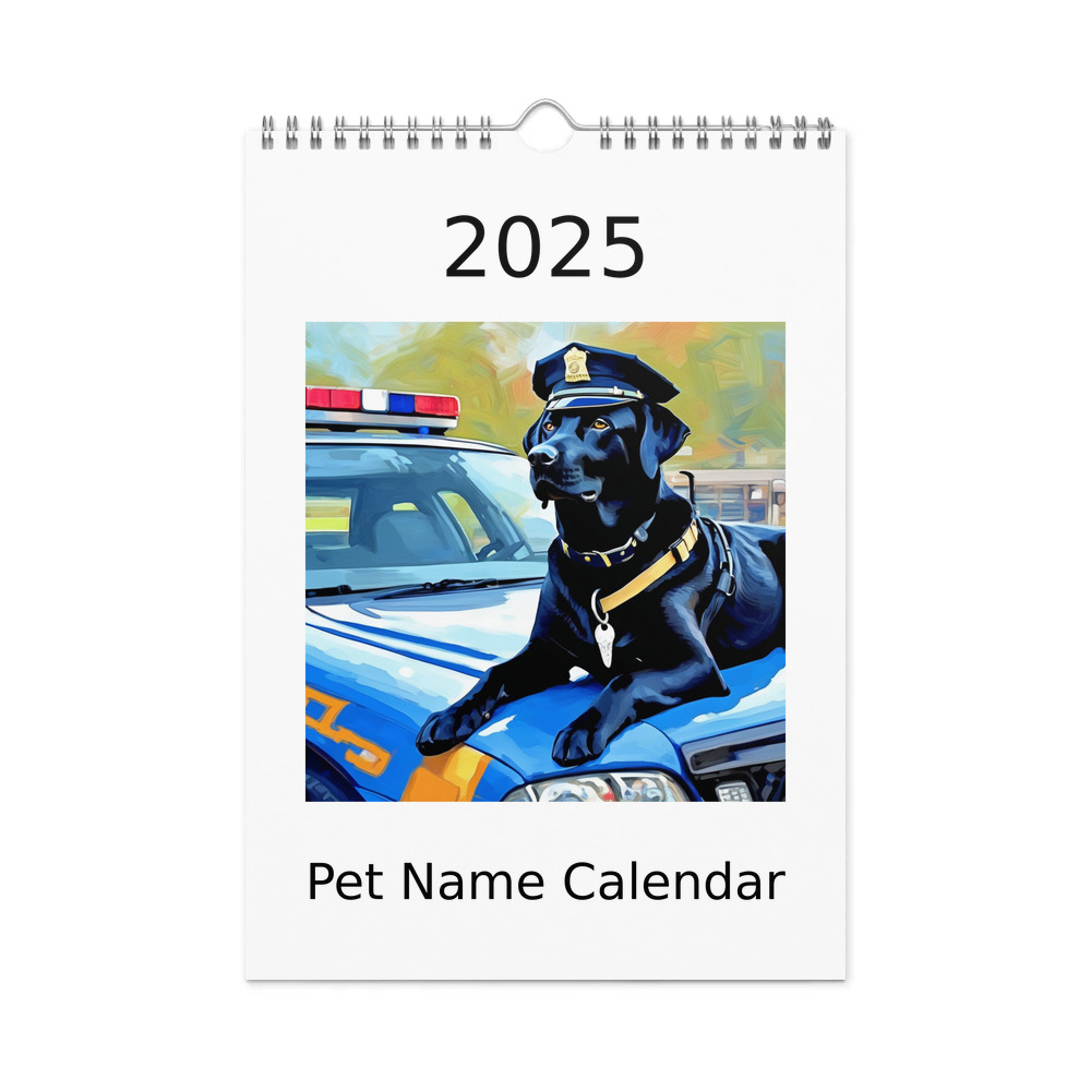 PugMug Custom Black Labrador Retriever Wall Calendar (2026)