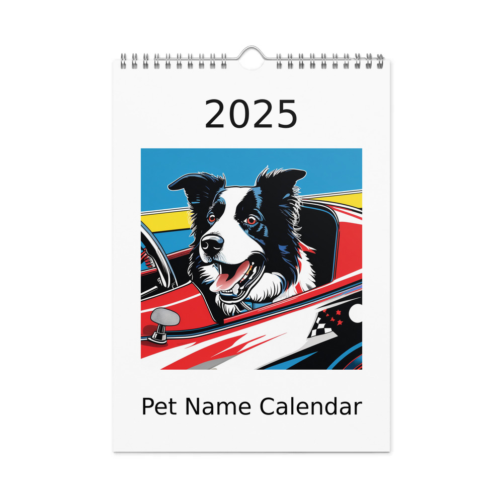 PugMug Custom Border Collie Wall Calendar (2026)