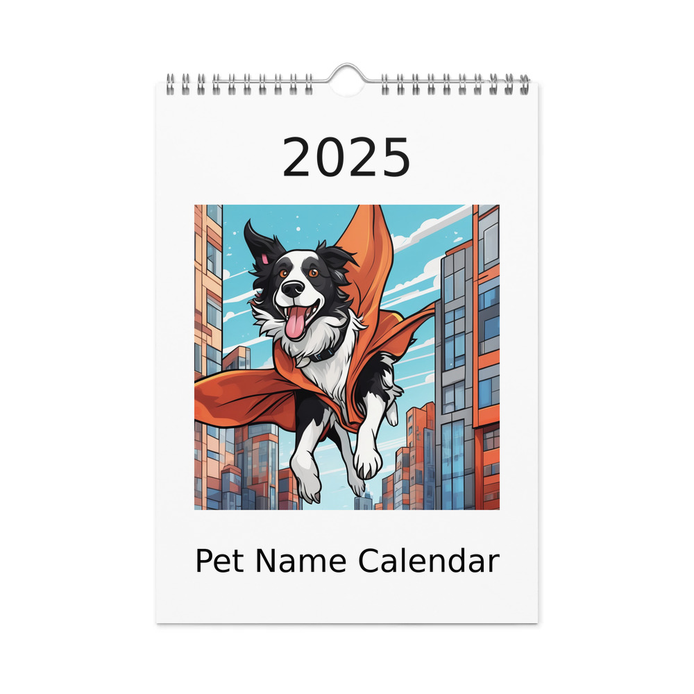 PugMug Custom Border Collie Wall Calendar (2026)