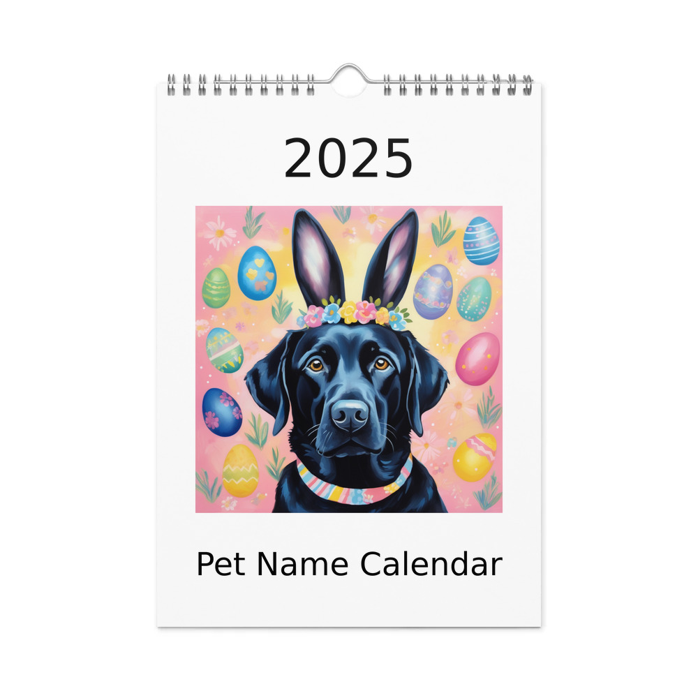 PugMug Custom Black Labrador Retriever Wall Calendar (2026)