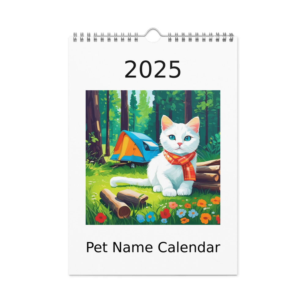 PugMug Custom White Companion Cat Wall Calendar (2026)