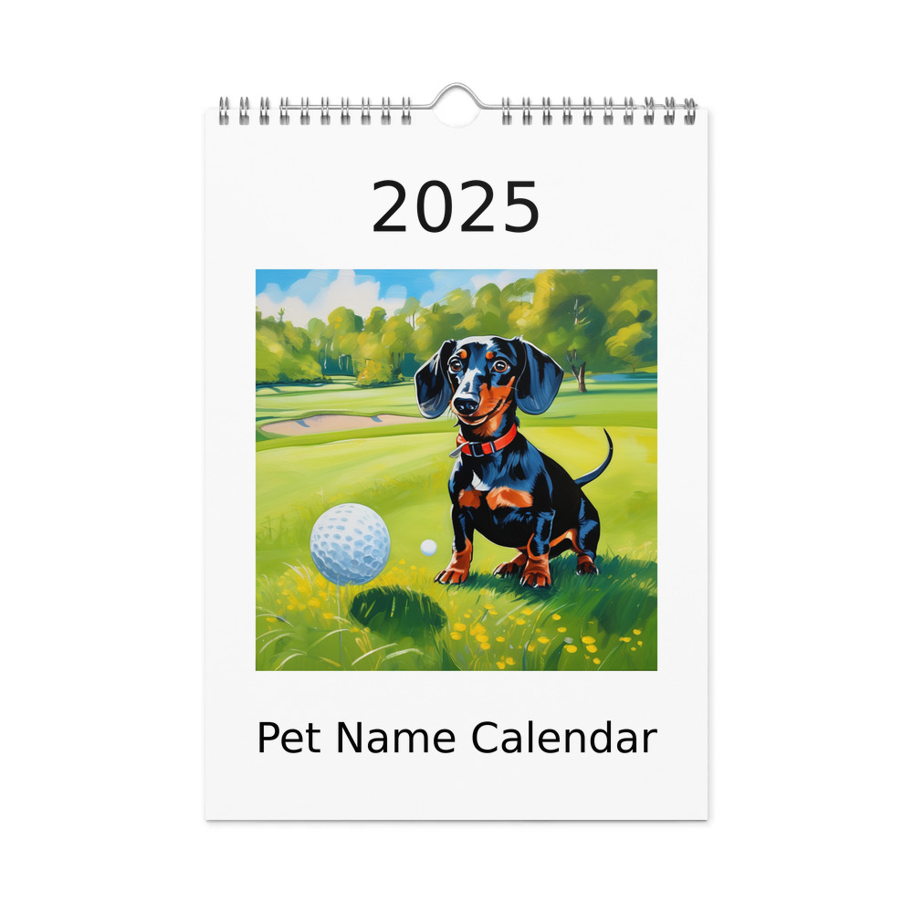 PugMug Custom Black Dachshund Wall Calendar (2026)