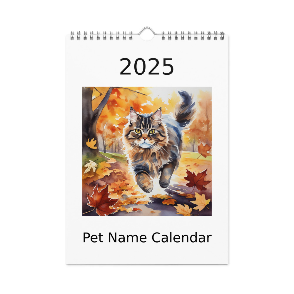 PugMug Custom Tabby Persian Cat Wall Calendar (2026)