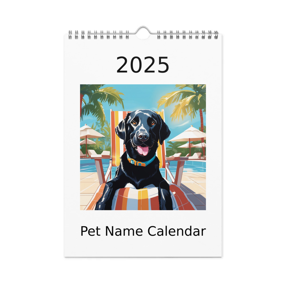 PugMug Custom Black Labrador Retriever Wall Calendar (2026)