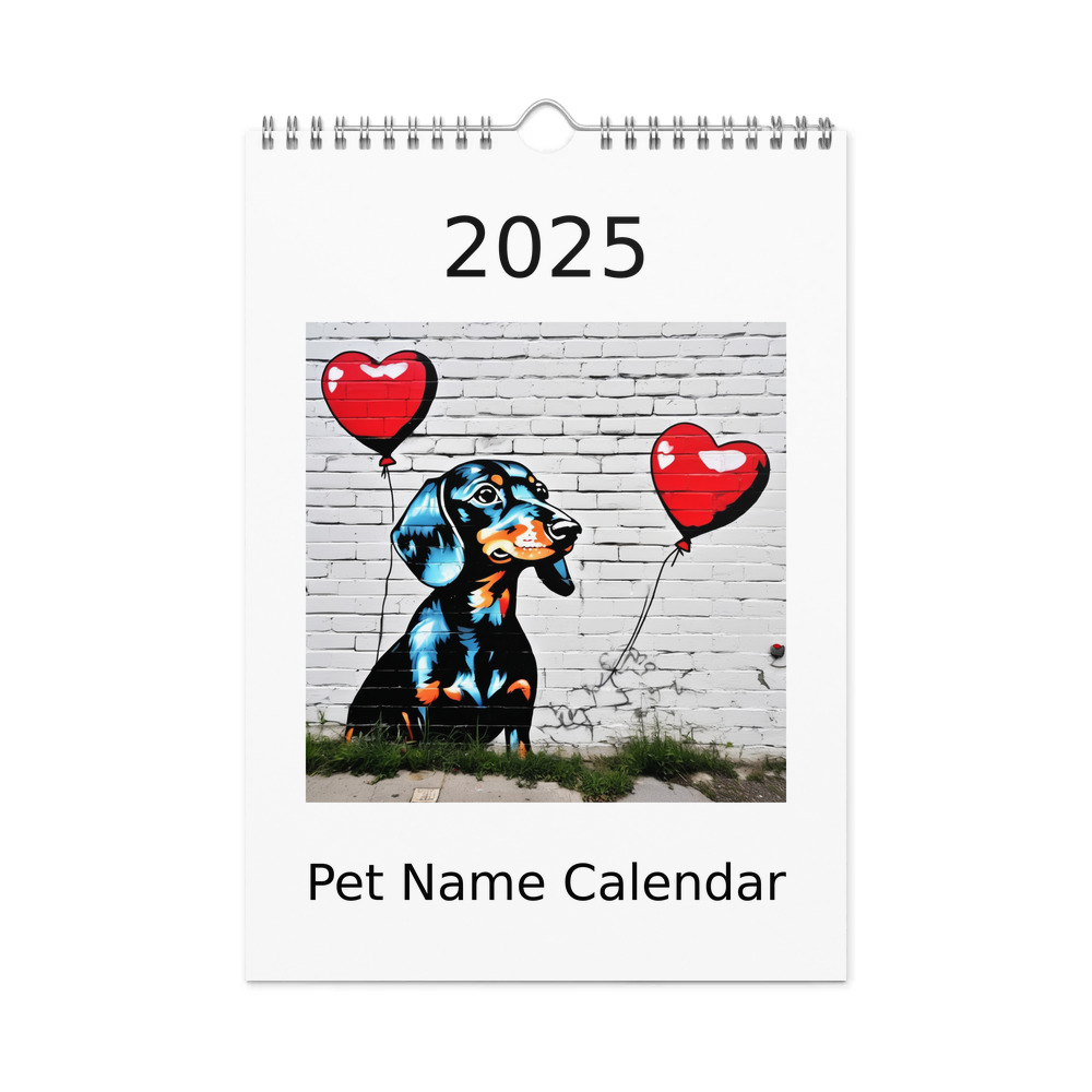 PugMug Custom Black Dachshund Wall Calendar (2026)