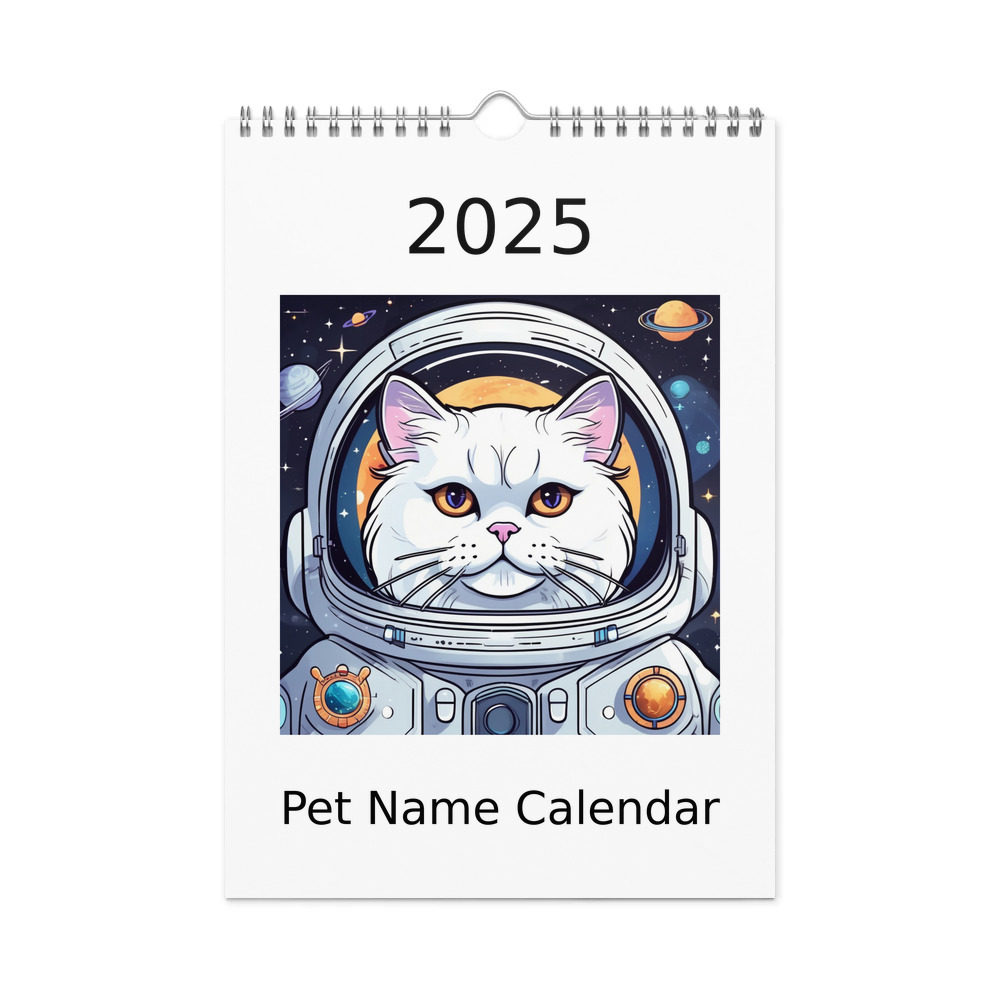 PugMug Custom White Persian Cat Wall Calendar (2026)