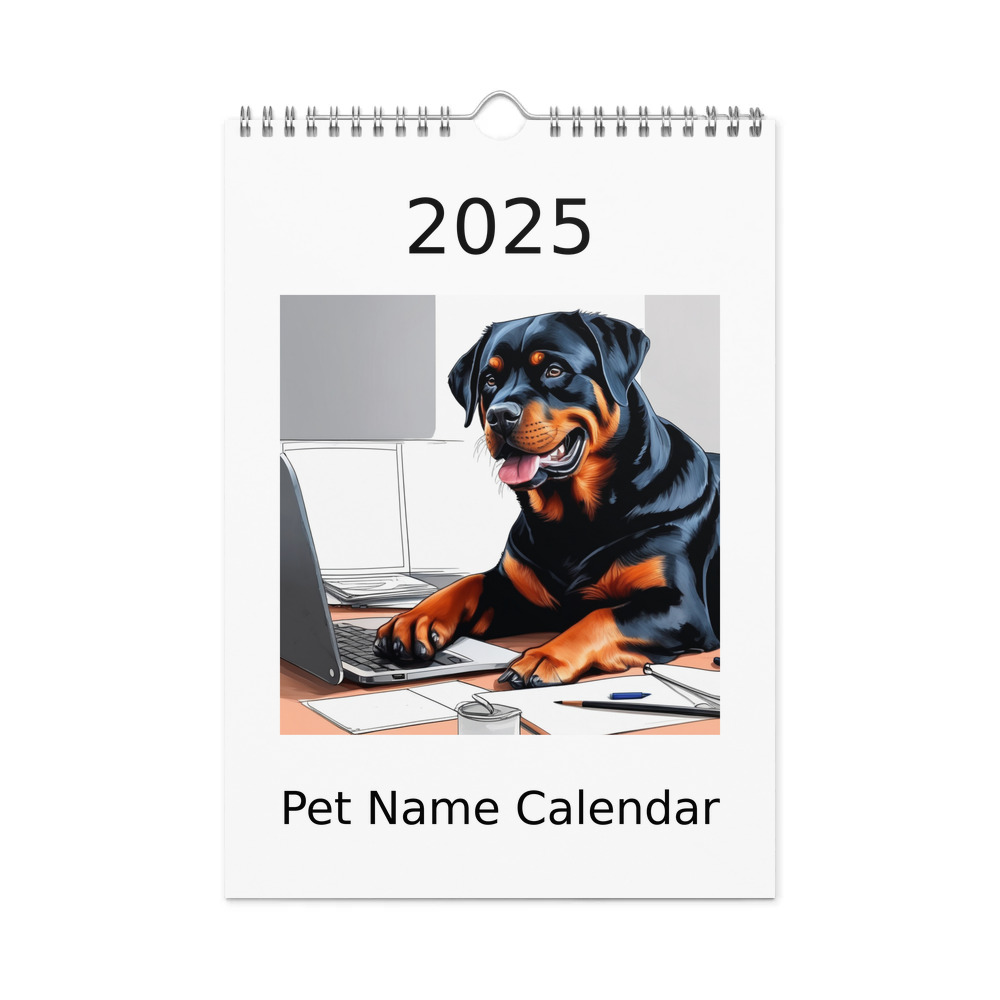 PugMug Custom Rottweiler Wall Calendar (2026)