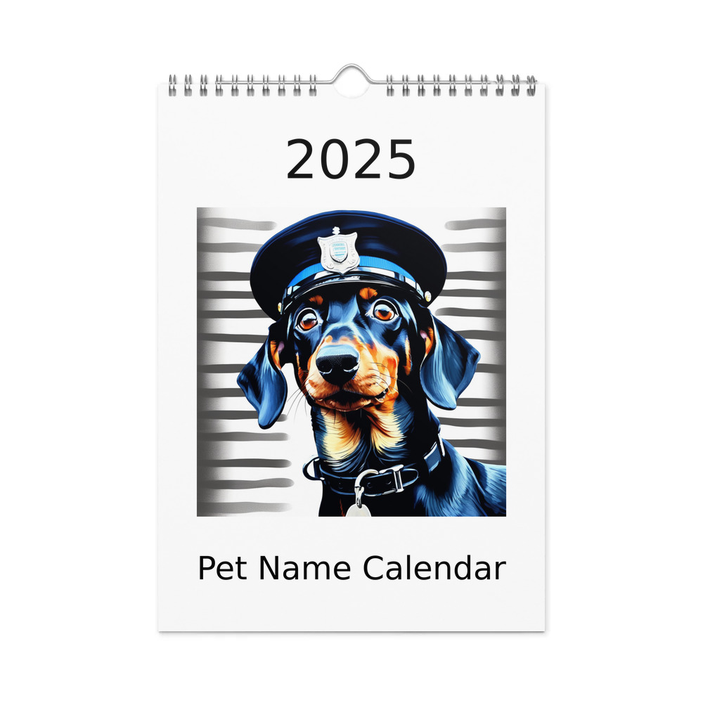 PugMug Custom Black Dachshund Wall Calendar (2026)