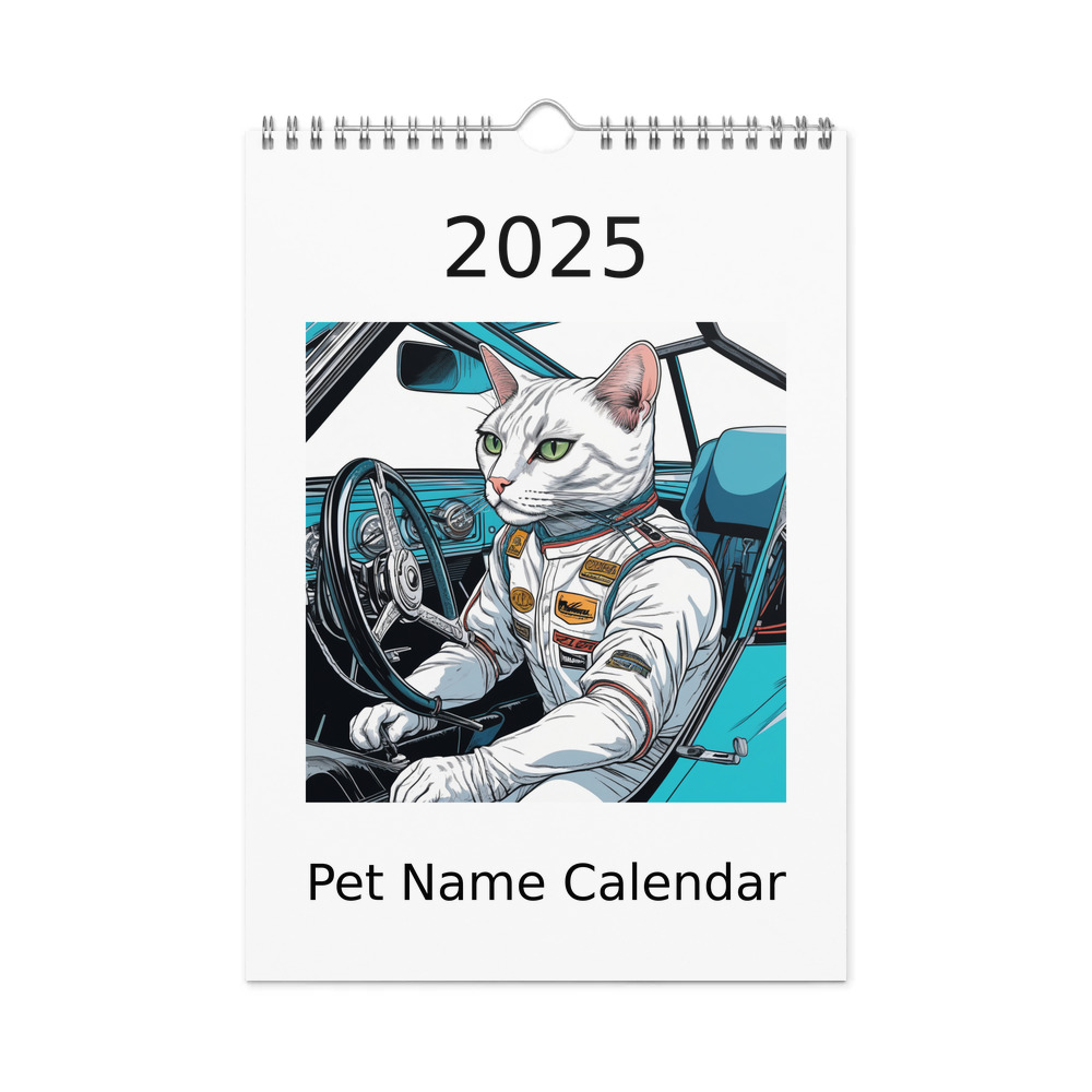 PugMug Custom White Exotic Cat Wall Calendar (2026)