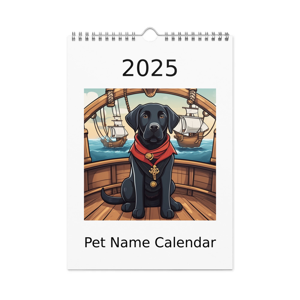 PugMug Custom Black Labrador Retriever Wall Calendar (2026)