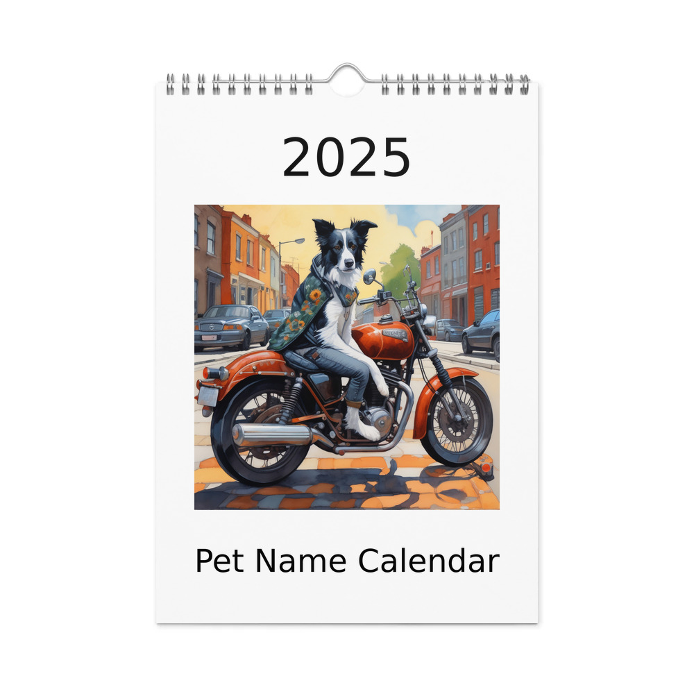 PugMug Custom Border Collie Wall Calendar (2026)