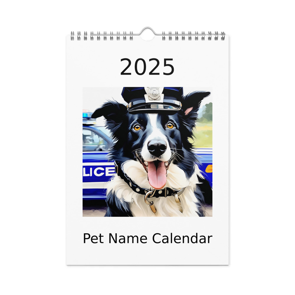 PugMug Custom Border Collie Wall Calendar (2026)