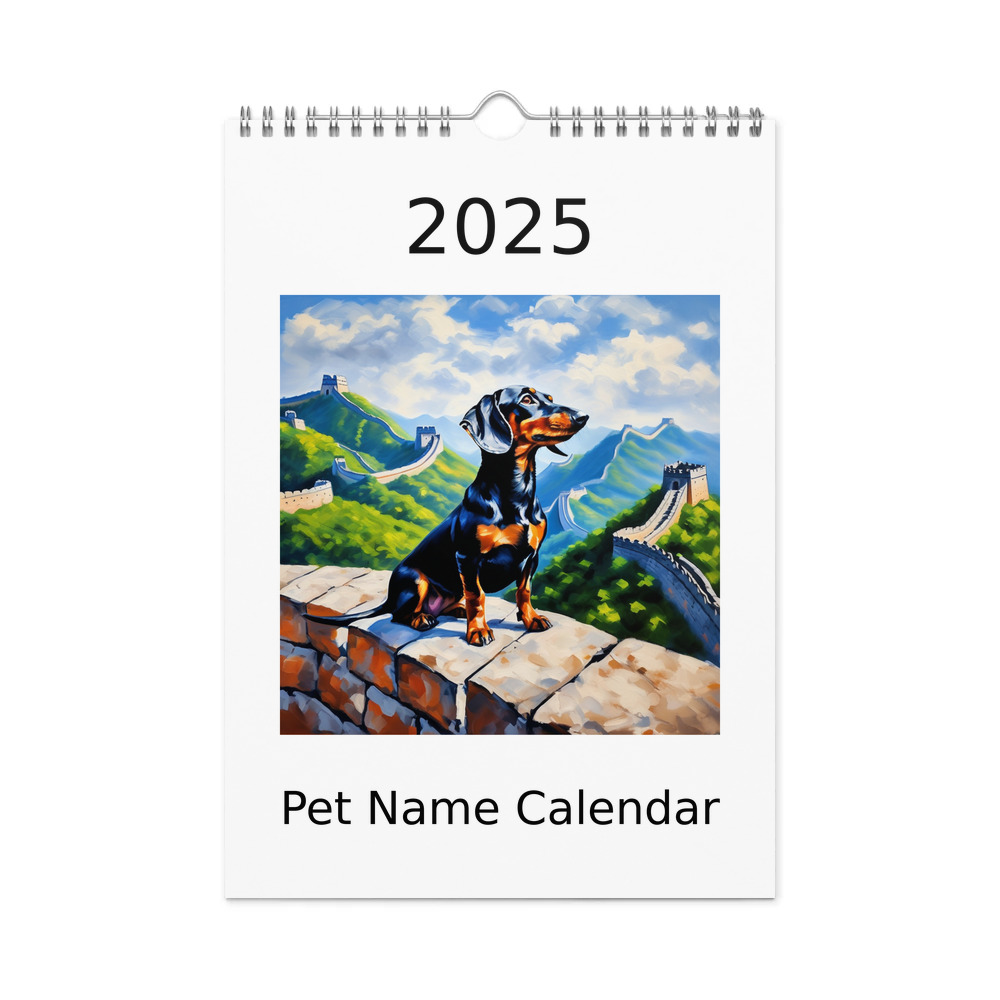 PugMug Custom Black Dachshund Wall Calendar (2026)