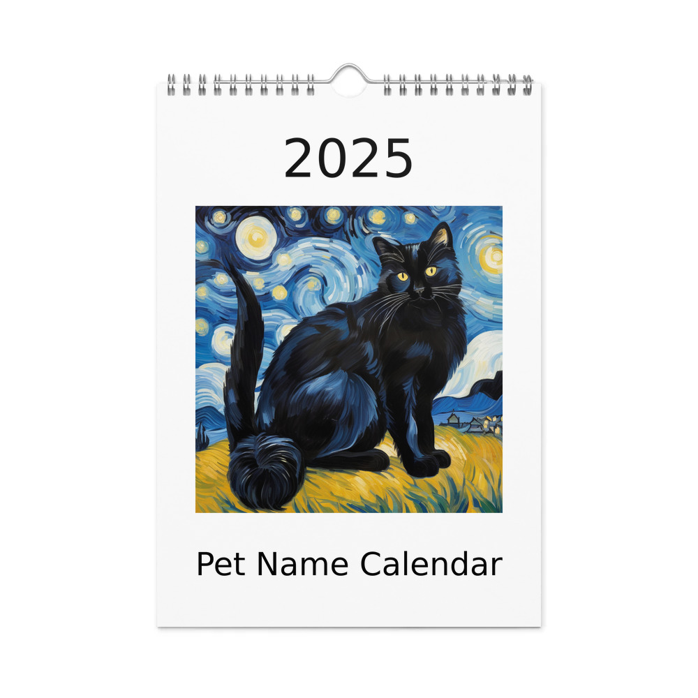 PugMug Custom Black Ragdoll Cat Wall Calendar (2026)