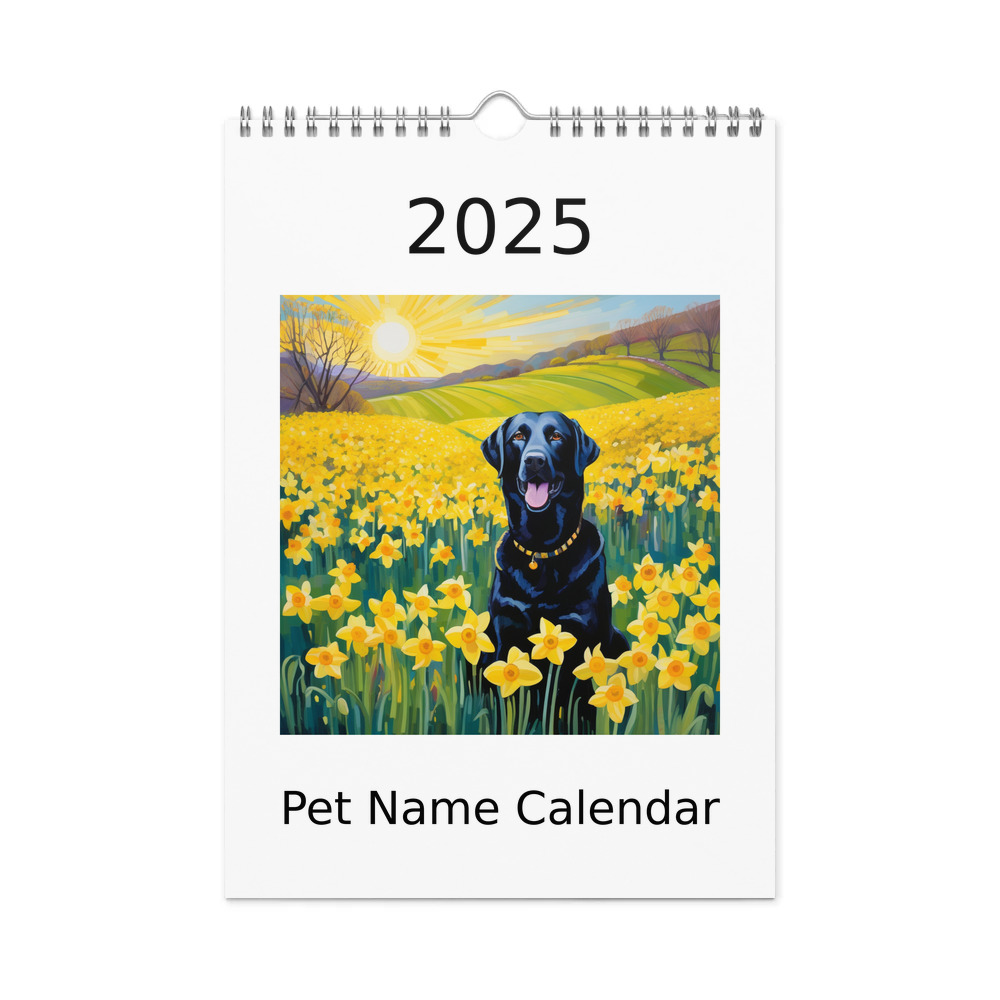 PugMug Custom Black Labrador Retriever Wall Calendar (2026)