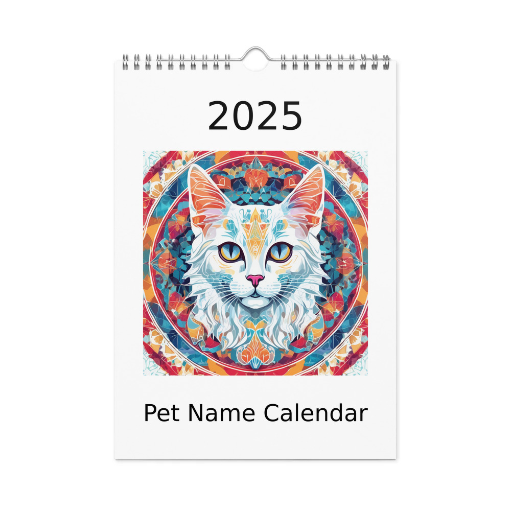 PugMug Custom White Companion Cat Wall Calendar (2026)