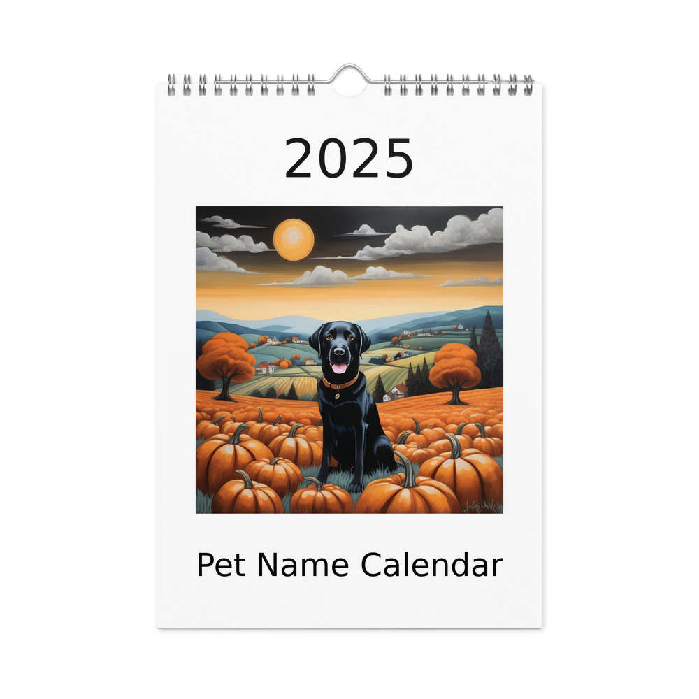 PugMug Custom Black Labrador Retriever Wall Calendar (2026)