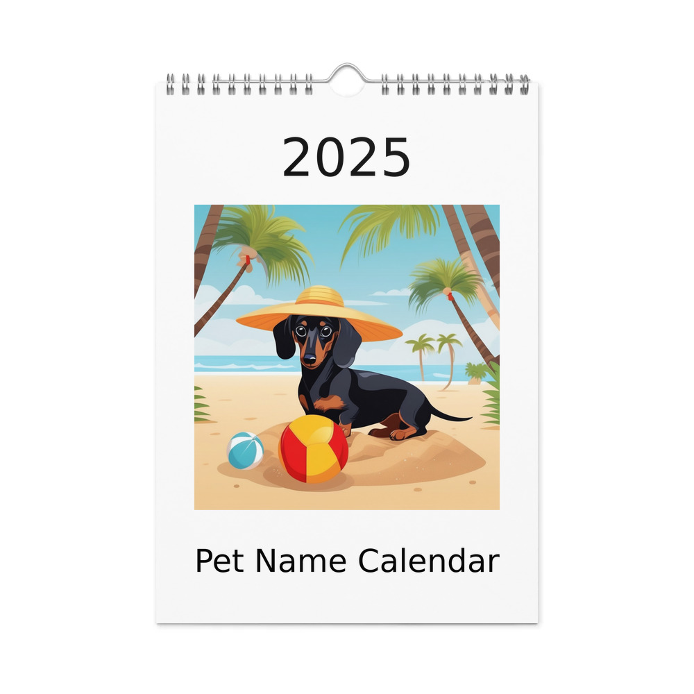 PugMug Custom Black Dachshund Wall Calendar (2026)
