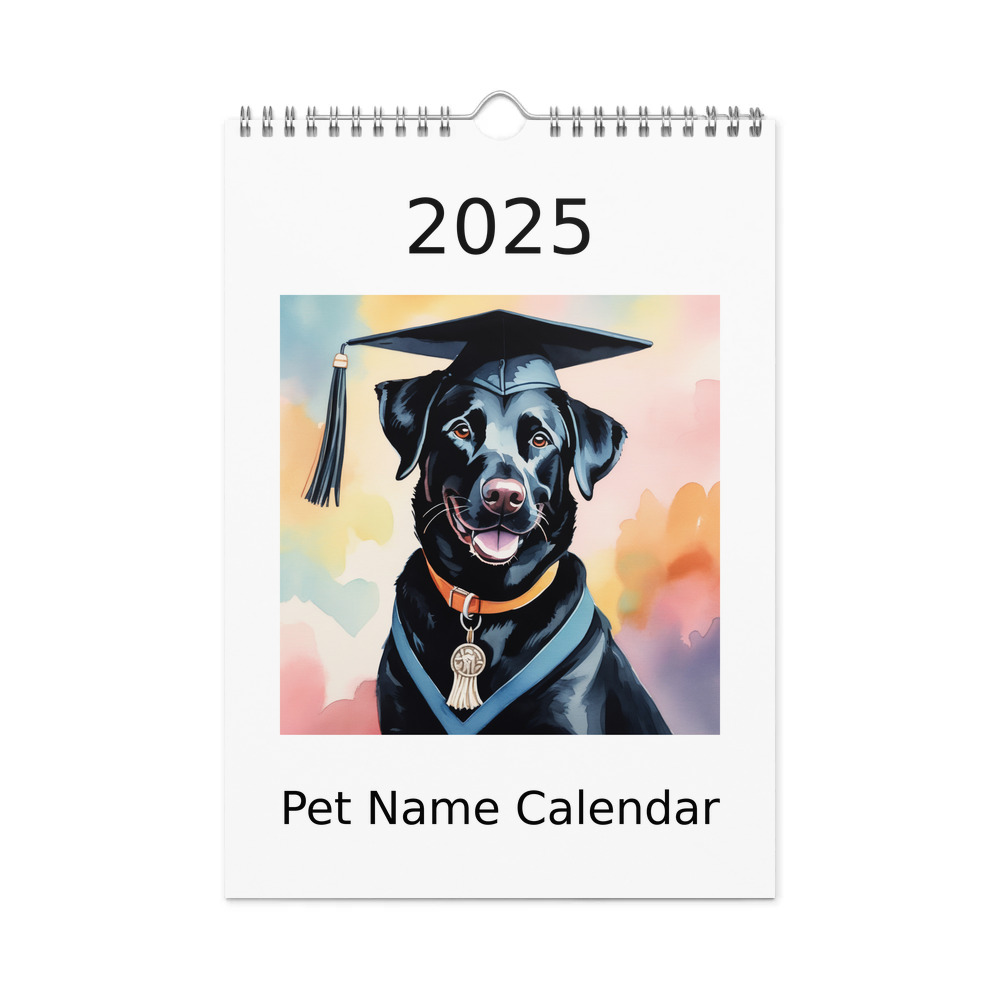 PugMug Custom Black Labrador Retriever Wall Calendar (2026)