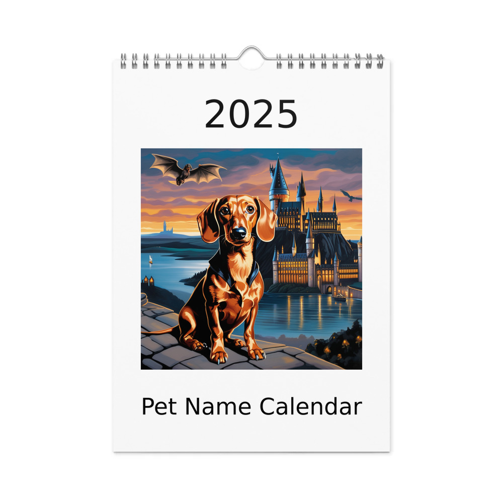PugMug Custom Tan Dachshund Wall Calendar (2026)