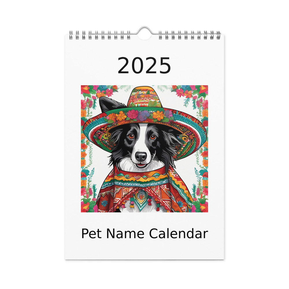 PugMug Custom Border Collie Wall Calendar (2026)