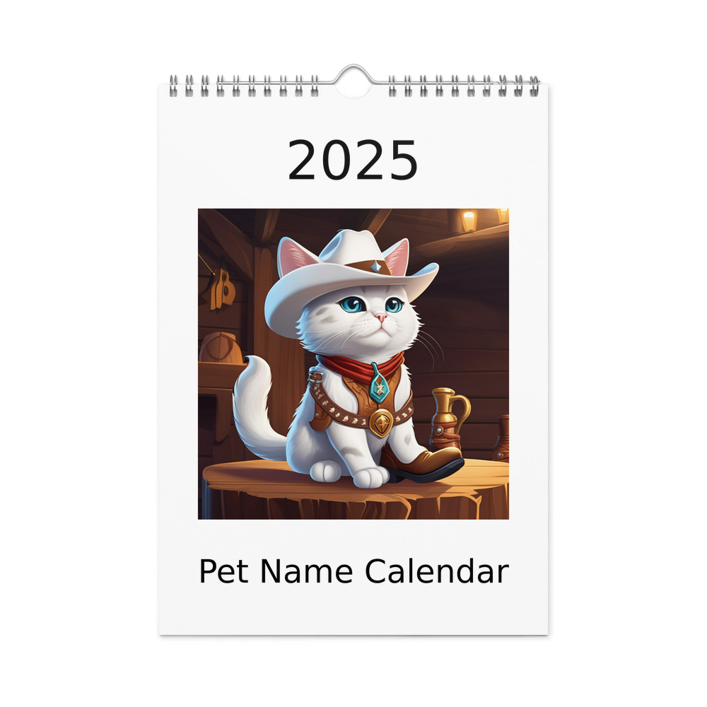 PugMug Custom White Exotic Cat Wall Calendar (2026)