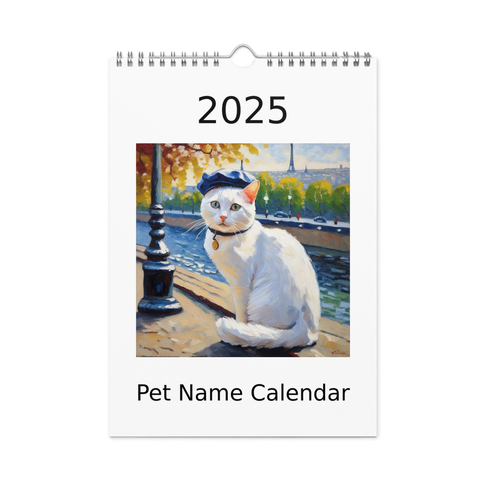 PugMug Custom White Companion Cat Wall Calendar (2026)