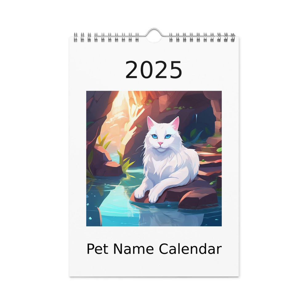 PugMug Custom White Companion Cat Wall Calendar (2026)