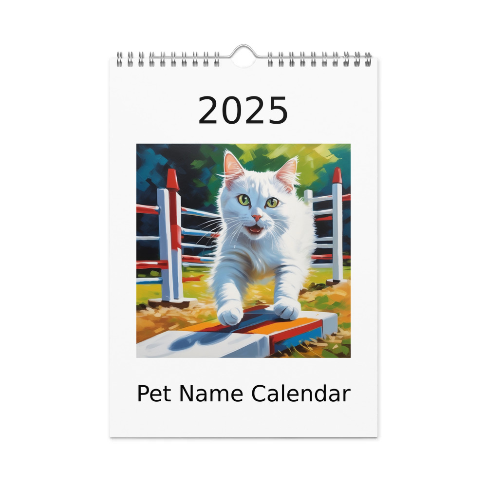 PugMug Custom White Companion Cat Wall Calendar (2026)