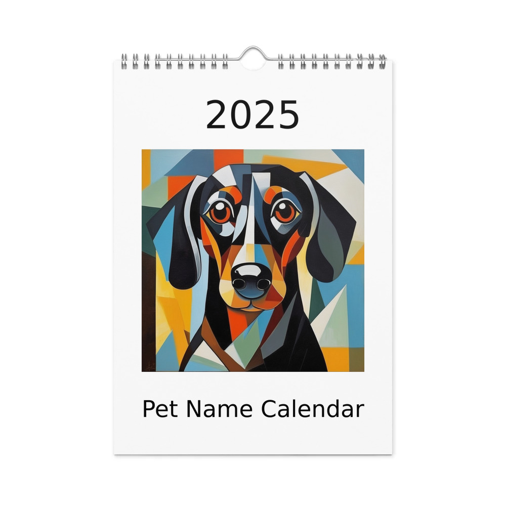 PugMug Custom Black Dachshund Wall Calendar (2026)